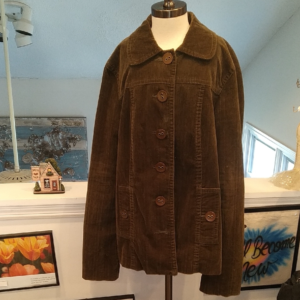 Women's Dark Olive Green Corduroy Jacket